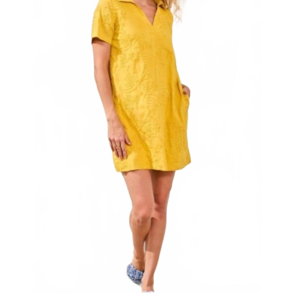 NEW TRIBAL applique tunic dress in yellow